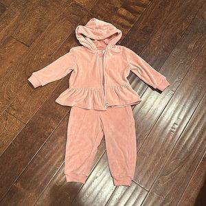 Baby girl zip up jacket and pant set